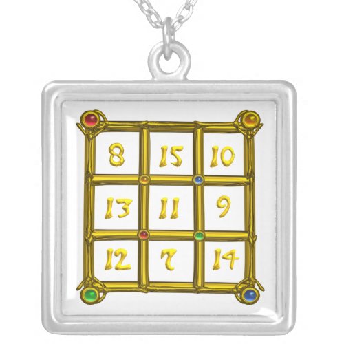 MAGIC SQUARE 33 white Silver Plated Necklace