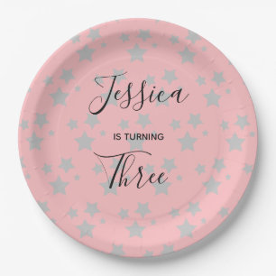 Magic Star birthday Baby Girl Paper Plate