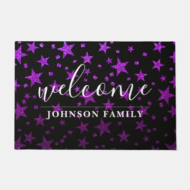 Magic Star Galaxy Glitter Teacher Classroom School Doormat (Front)