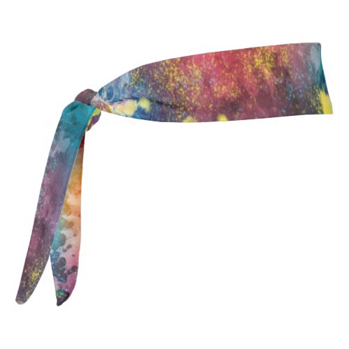 Magic Stardust Colorful Modern Watercolor Tie Headband