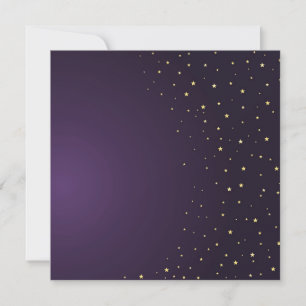 Magic stars blank template purple invitation
