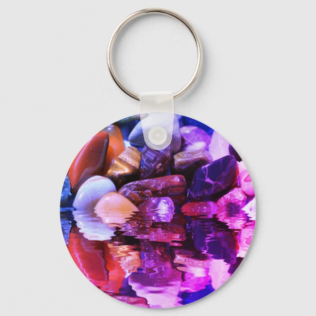 Magic Stones Pebbles Colorful Reflection Keychain (Front)