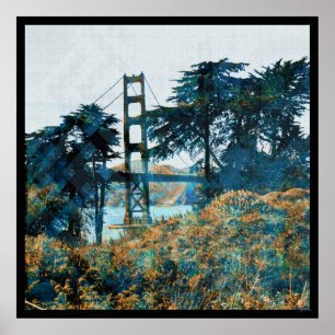 Magic Sunset Bridge Blue_orange Poster