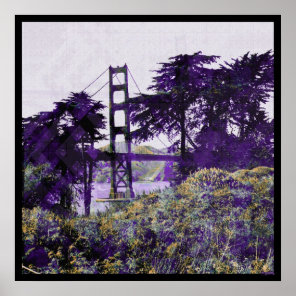 Magic Sunset Bridge purple_salmon Poster