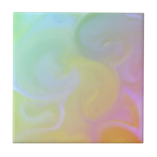  Magic Swirls  Multi colored Ceramic Tile (Front)