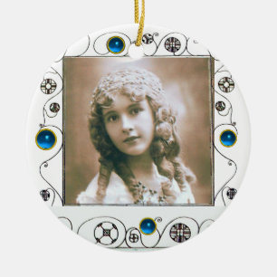 MAGIC SWIRLS PHOTO TEMPLATE , Blue Sapphire Ceramic Ornament