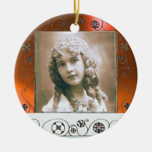 MAGIC SWIRLS PHOTO TEMPLATE ,Orange Agate Ceramic Ornament