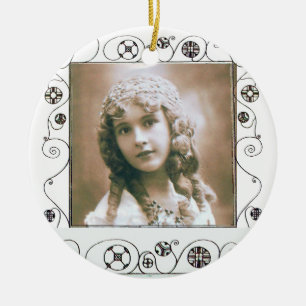 MAGIC SWIRLS PHOTO TEMPLATE , Red Ruby Ceramic Ornament