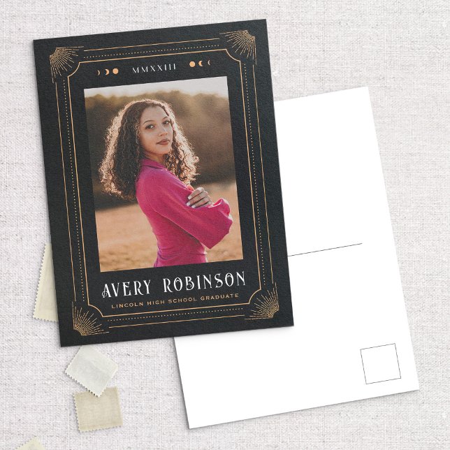Magic Tarot Graduation Photo Announcement Postcard (Creator Uploaded)