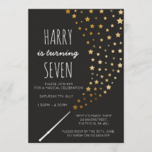Magic themed birthday party invitation