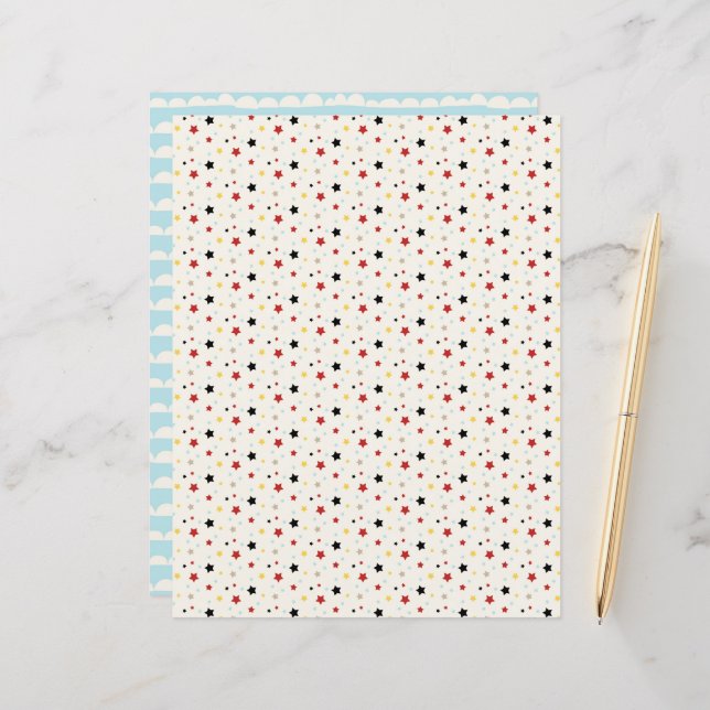 Magic Tiny Stars Scrapbook Paper (Front/Back In Situ)