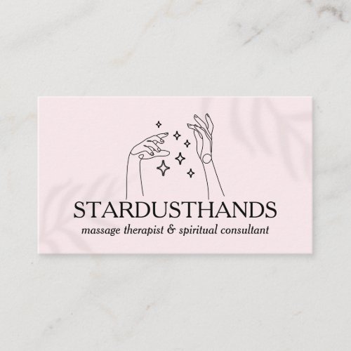 Magic Touch Pink Modern Hands with Stars Business Card