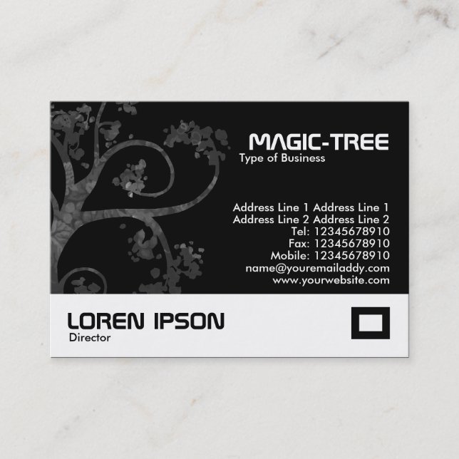 Magic Tree - Black (000000) Business Card (Front)