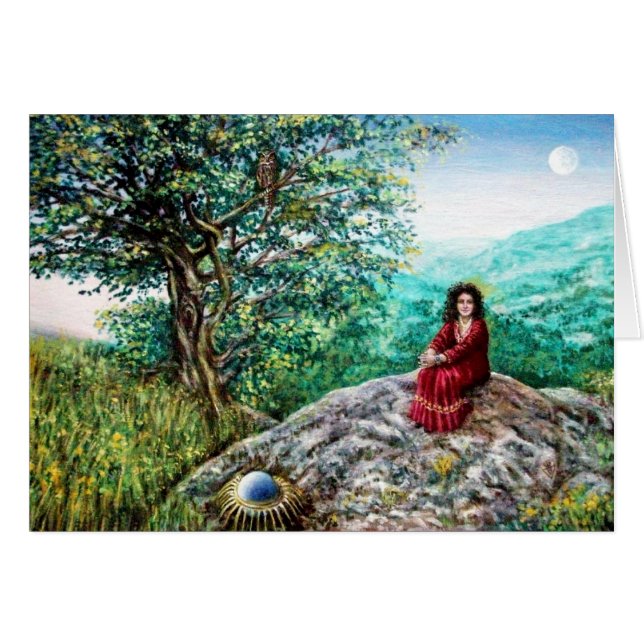 MAGIC TREE / Dawn In Green Wood and Lady in Red Cards (Front Horizontal)