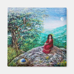 MAGIC TREE / Dawn In Green Wood and Lady in Red Magnet