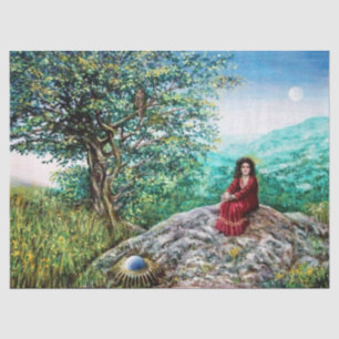 MAGIC TREE / Dawn In Green Wood and Lady in Red Tissue Paper