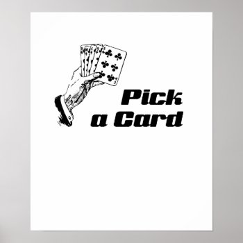 Magic Trick Pick A Card Slight Of Hand Poster by MajorStore at Zazzle