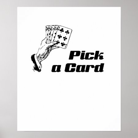 Magic Trick Pick A Card Slight Of Hand Poster