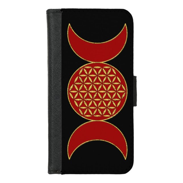 Magic Triple Moon - Spirit Flower Of Life 1 Hoodie iPhone Wallet Case (Front)