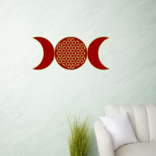 Magic Triple Moon - Spirit Flower Of Life 1 Wall Decal