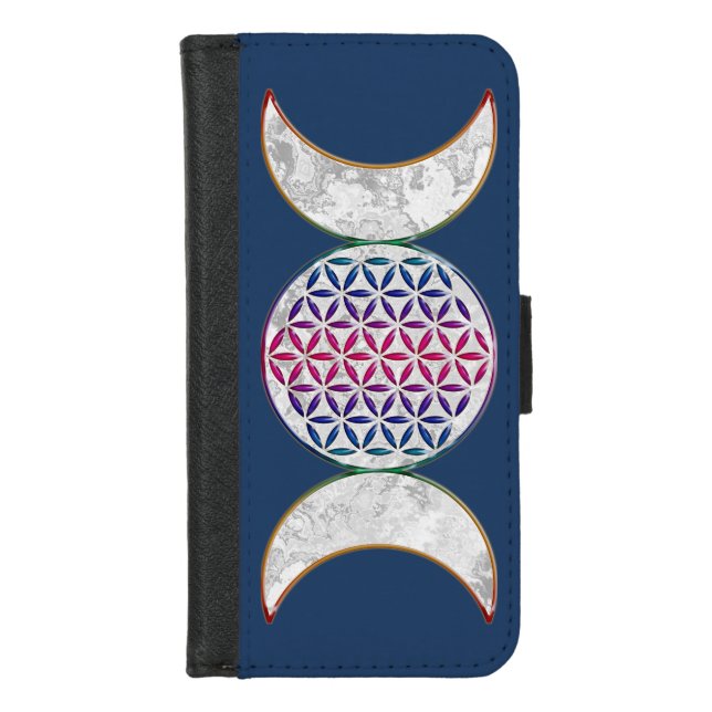 Magic Triple Moon - Spirit Flower Of Life 2 iPhone Wallet Case (Front)