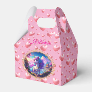 Magic Unicorn And Hearts Favor Boxes