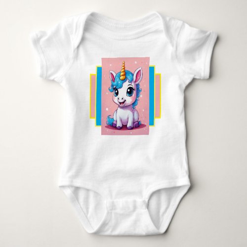 Magic Unicorn Art Dream Believe Achieve Baby Bodysuit