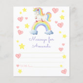 magic unicorn birthday time capsule message (Front)