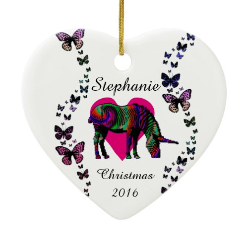 Magic Unicorn Butterfly Love Custom Ornament