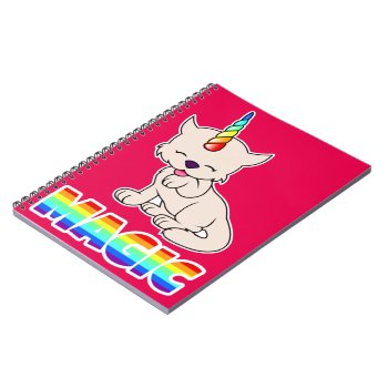 Magic Unicorn Cat = Kittycorn Notebook by giftsbygenius at Zazzle
