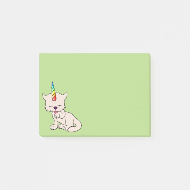 Magic Unicorn Cat = Kittycorn Post-it Notes (Front)