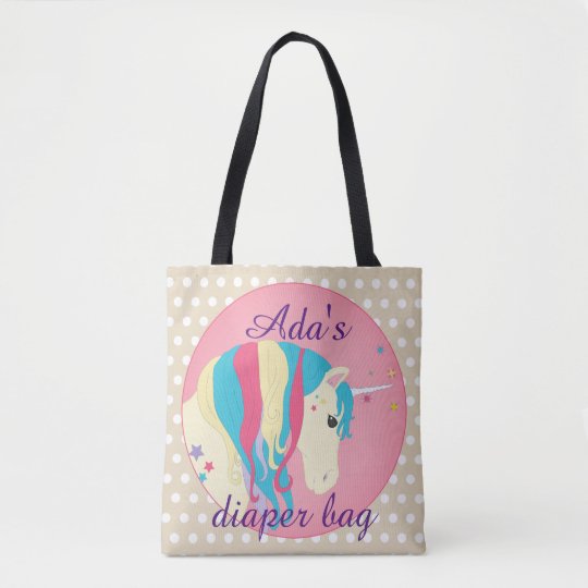 pink unicorn diaper bag