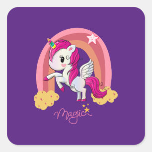 Magic Unicorn Fan Club Square Sticker