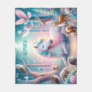 Magic Unicorn, Nursery Baby/ Kids Custom Name Fleece Blanket