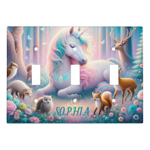 Magic Unicorn, Nursery Baby/ Kids Custom Name Light Switch Cover