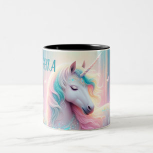 Magic Unicorn, Nursery Baby/ Kids Custom Name Two-Tone Coffee Mug