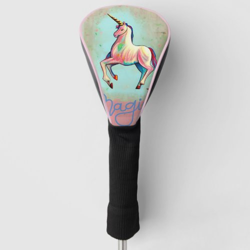 Magic unicorn   pet ID tag Golf Head Cover
