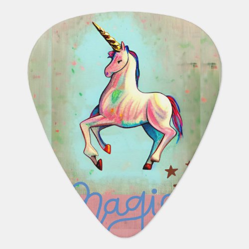 Magic unicorn   pet ID tag Minx Nail Art Guitar Pick