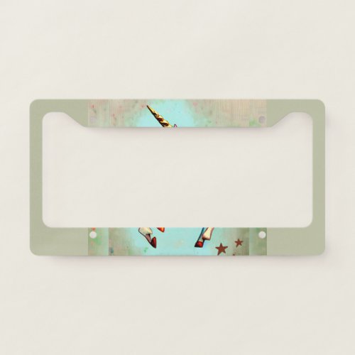 Magic unicorn   pet ID tag Minx Nail Art License Plate Frame