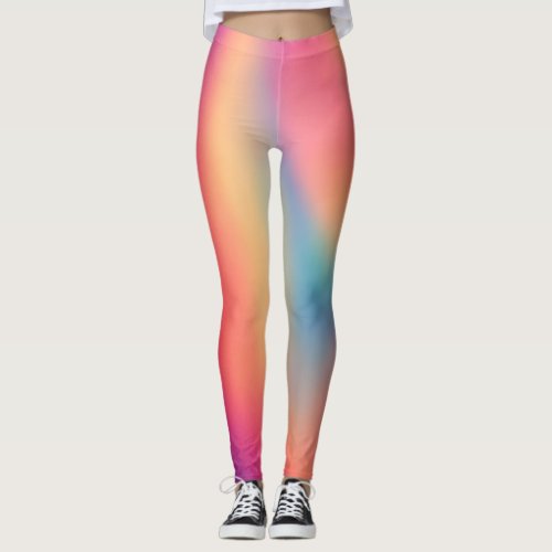 Magic unicorn pink blue yellow leggings 