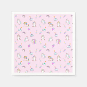 Magic Unicorn rainbow gradient 1st birthday party Napkins
