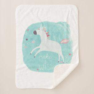 Magic Unicorn Squad - Make a Wish Sherpa Blanket