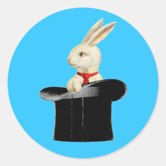 magic vintage top hat rabbit classic round sticker