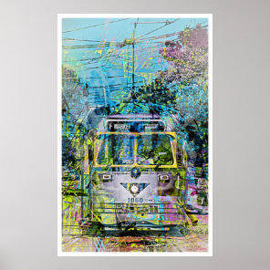 Magic vintage Tramway of Market St San Francisco Poster