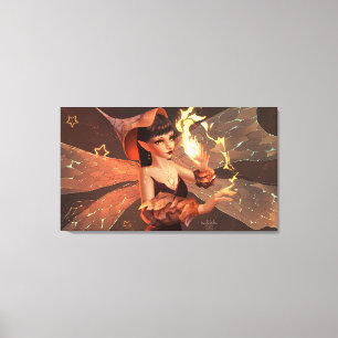 Magic Wall Decor with Fairy Illustration on Canvas