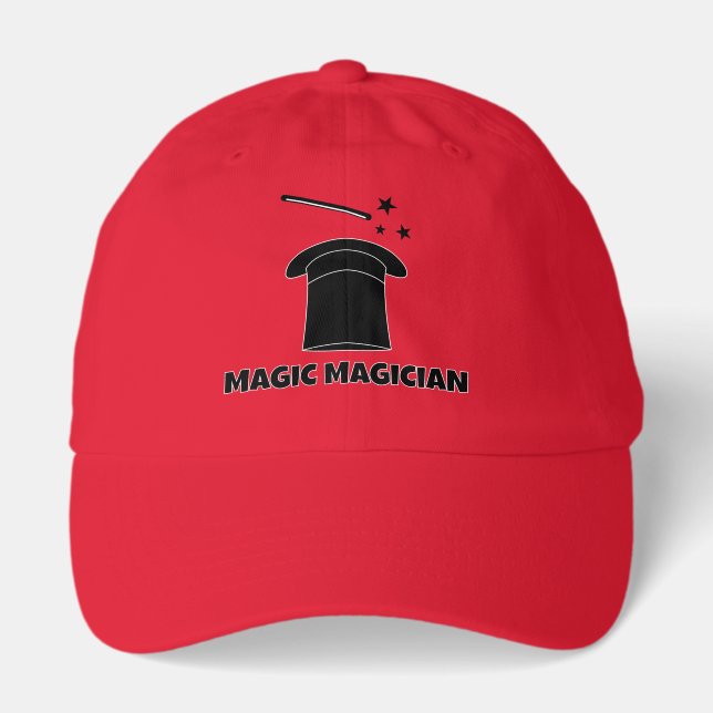 Magic wand and tophat custom magician show hat (Front)