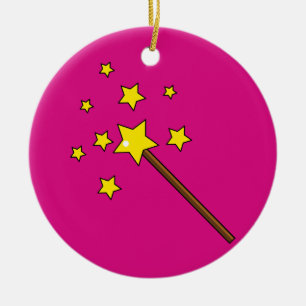 Magic Wand Ceramic Ornament
