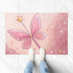Magic Wand & Fairy Wings Nursery Art – Sparkly Doormat