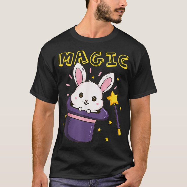 Magic Wand Magician Rabbit Hat  T-Shirt (Front)