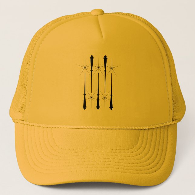 Magic Wands (Black) Trucker Hat (12 colors) (Front)